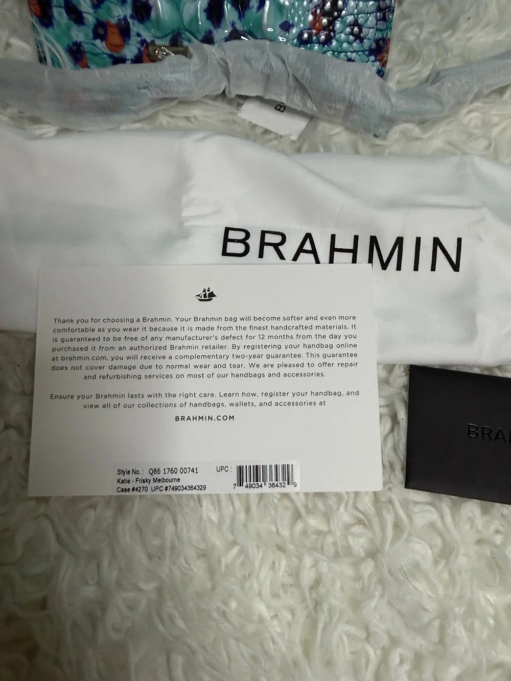 New Brahmin Katie Frisky Melbourne Turquoise Floral  Crossbody/Wallet - Picture 5 of 17